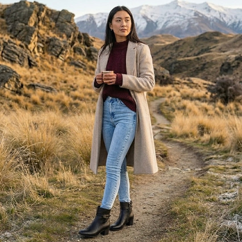 The Wanaka Black Ankle Boot