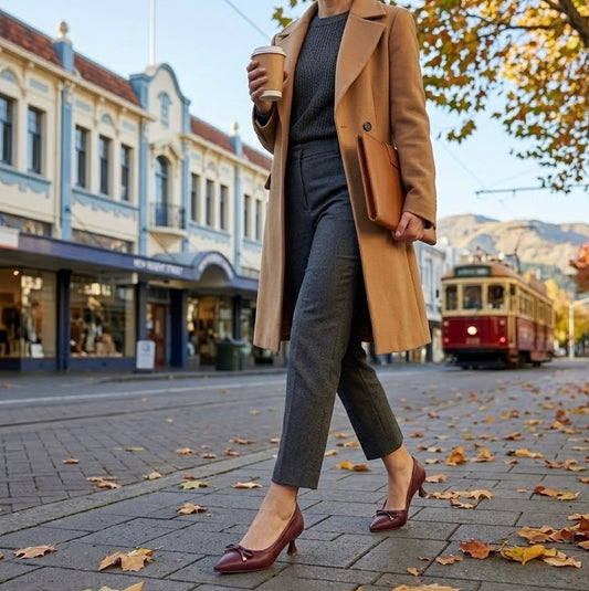 Bow-Line Kitten Heel in Burgundy