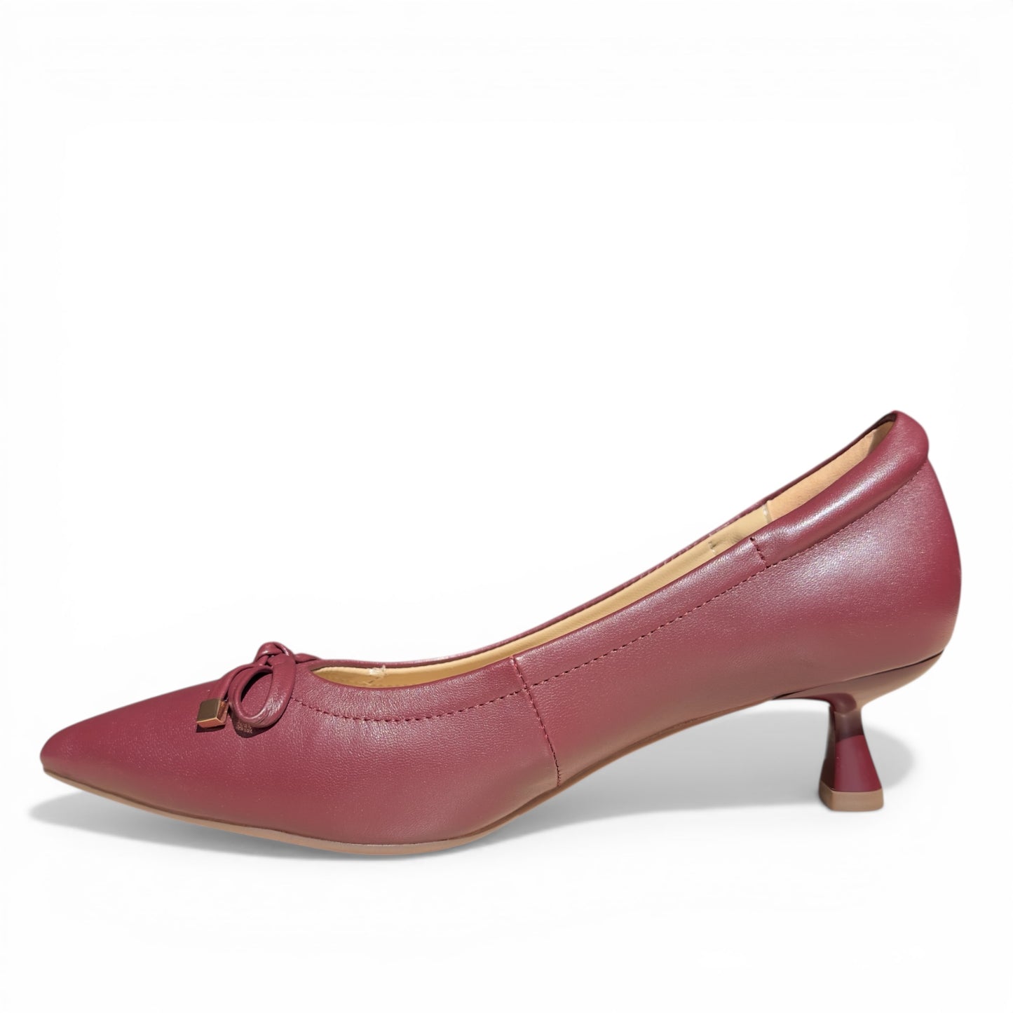 Bow-Line Kitten Heel in Burgundy