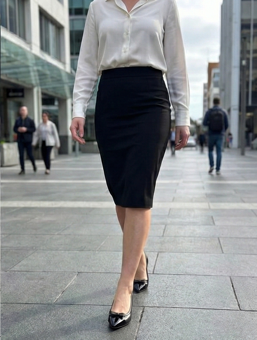 Shortland Black Leather Heel