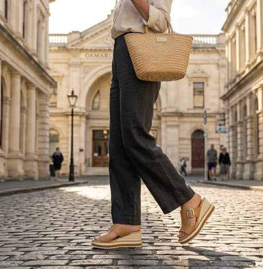 The Waitaki Stacked Wedge Mule