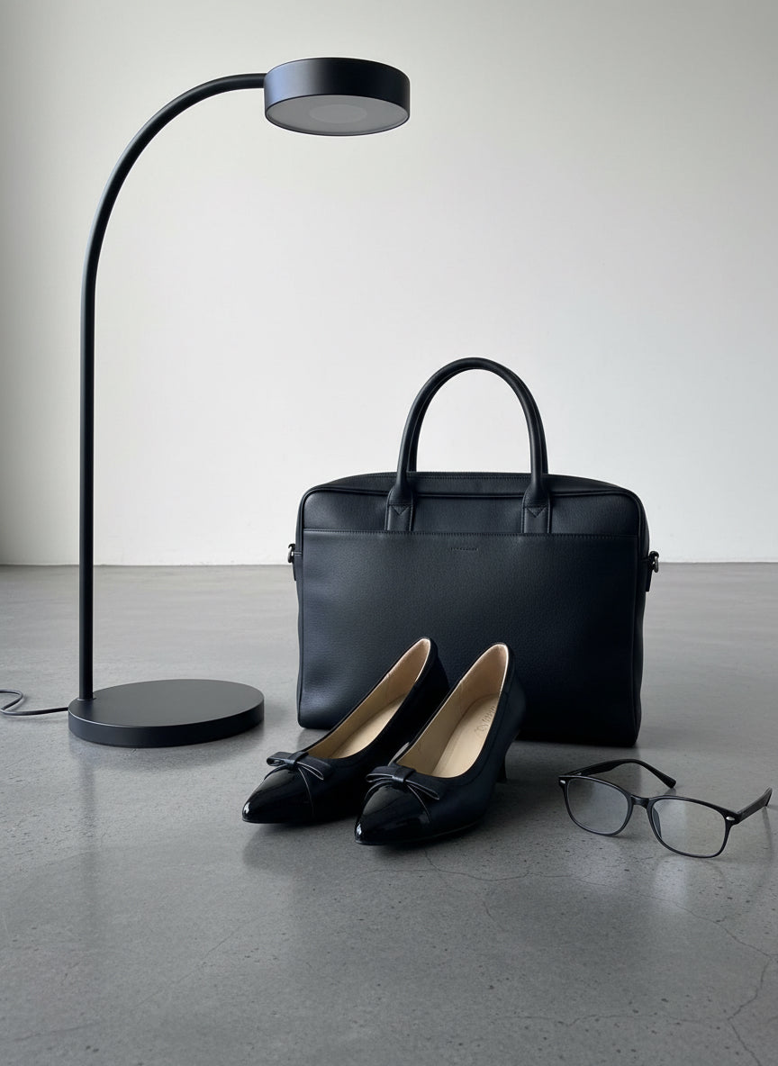 Shortland Black Leather Heel